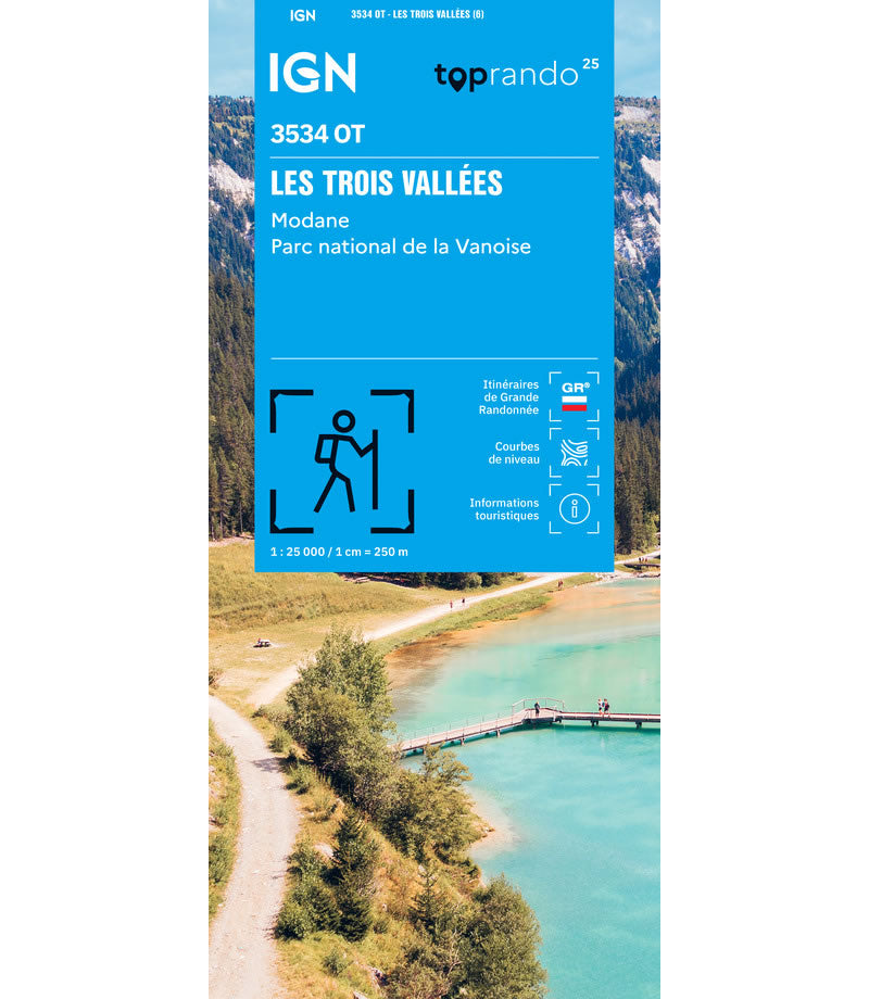 IGN 3534 OT - Les Trois Vallees and Modane Walking Map